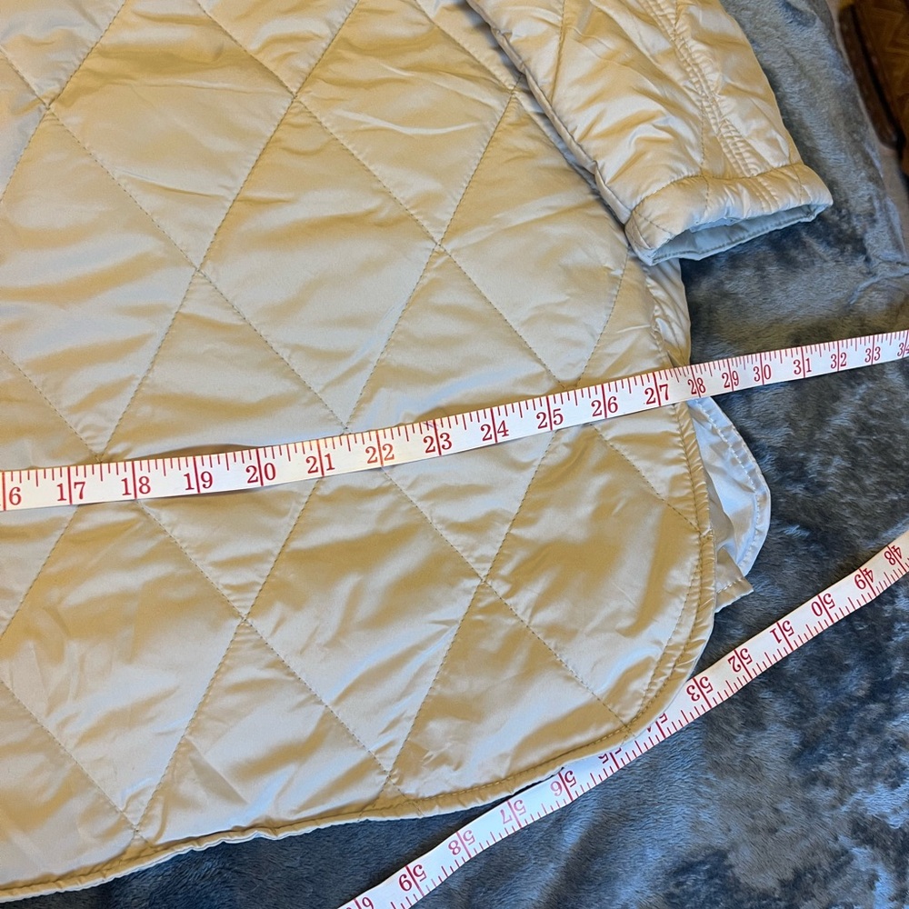 Oversized Quilted Tan Hooded Jacket - Picture 7 of 10